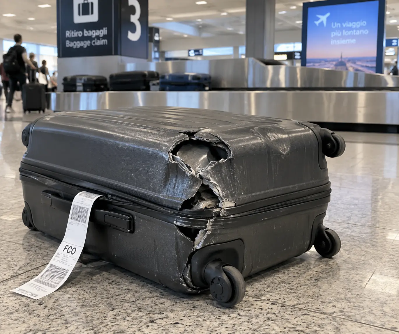 bagaglio danneggiato in aeroporto